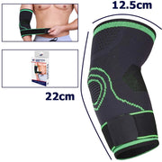 Trade Shop - Coppia Gomitiera Fascia Elastica Supporto Per Gomito Sport Anallergico Verde -