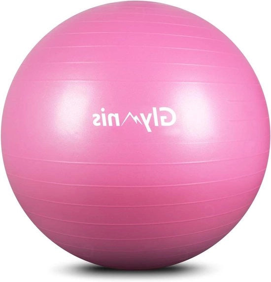 Palla di yoga antislip 55 cm/65 cm/75 cm con pompa rapida per allenamento yoga e fitness - Rosa 75 cm