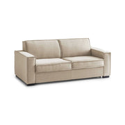 Divano fisso Diopside, Divano a 3 posti, Made in Italy, SofÒ  Soggiorno in tessuto, con Braccioli standard, cm 220x95h90, Beige