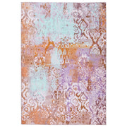 Tappeto multicolore in poliestere, 160 x 230 cm, tessuto a trama piatta, stile orientale boho, con vivaci motivi stampati