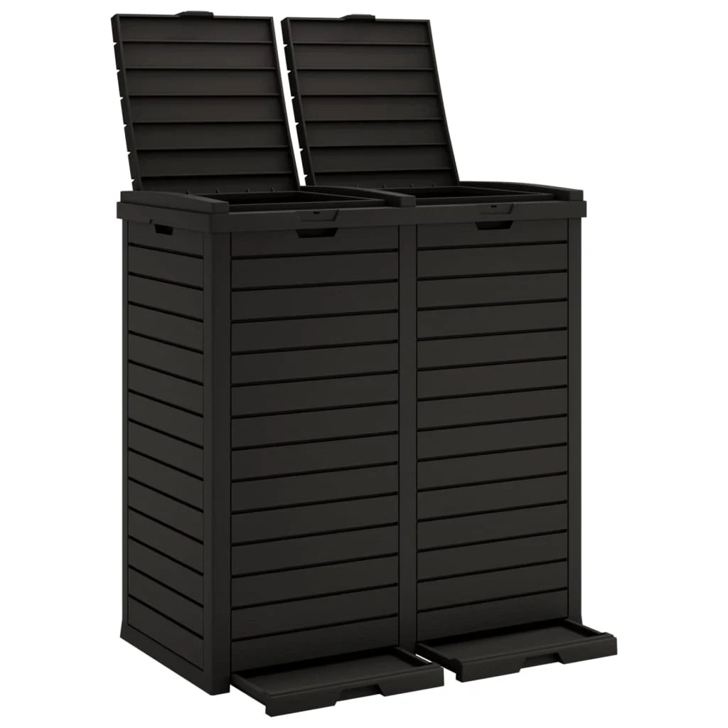 Cestino da esterno 78 x 41 x 86 cm polipropilene nero 02_0043837