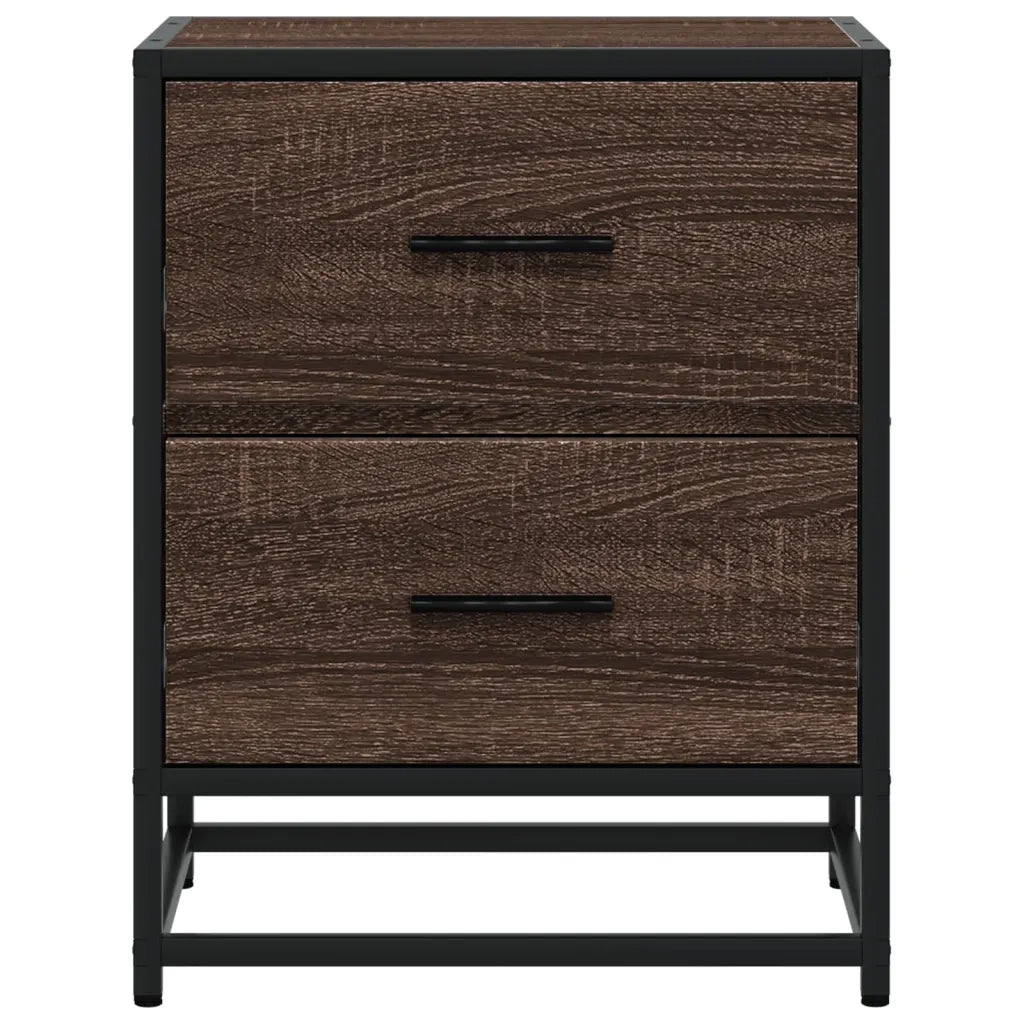 Comodini Rovere Marrone 2 pz-Set di 2 Tavolino da notte 40x31x50 cm in Truciolato 415084