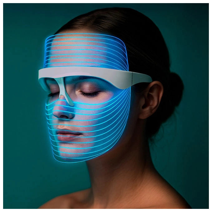 Jocca, Maschera Viso LED, 7 Colori LED, ABS, Ergonomica