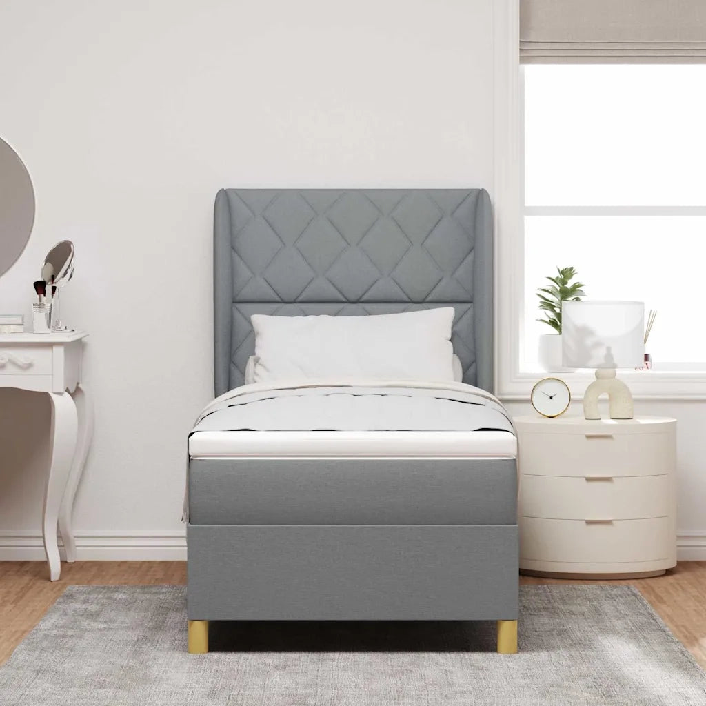 Letto con molle e materasso Grigio Scuro 90x190 cm Tessuto 3340795