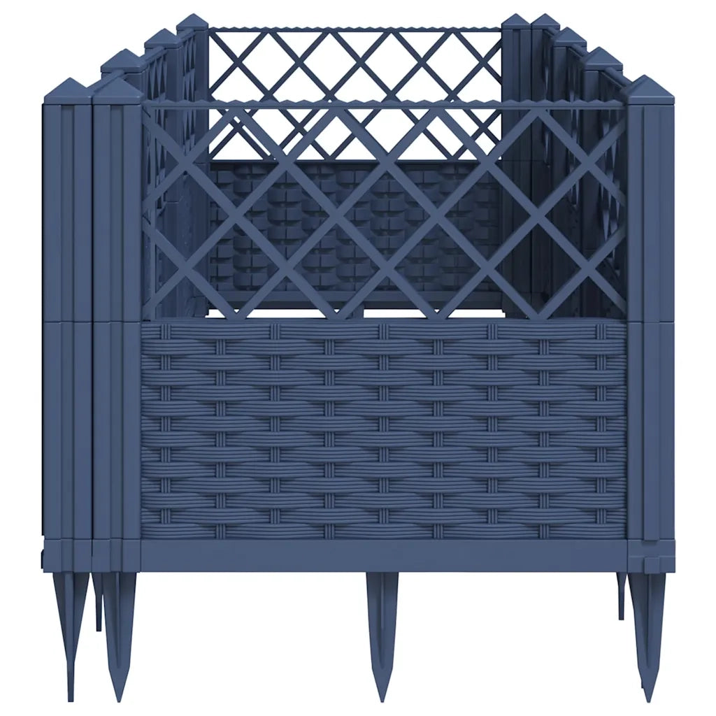 Fioriera Giardino Picchetti Grigio Blu 123,5x43,5x43,5 cm PP 368019