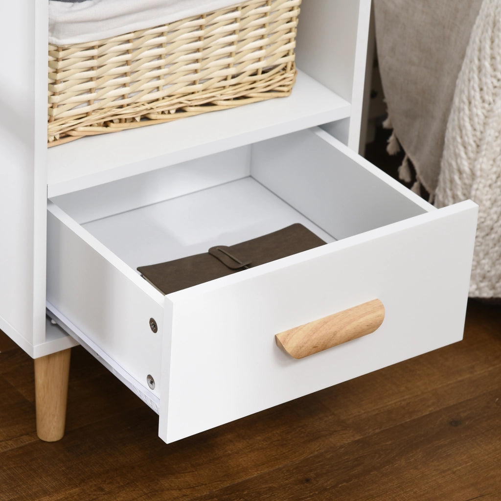 Comodino con cassetto e ripiano ¨C zephmum ¨C bianco 40x40x62 cm