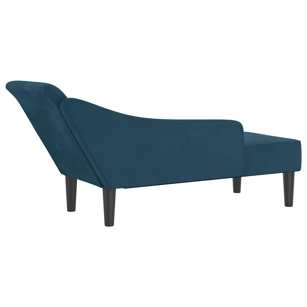 vidaXL Chaise Longue con Cuscini Blu in Velluto
