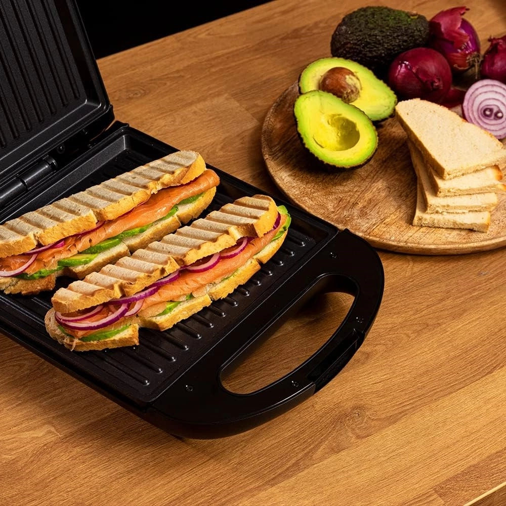 Piastra Elettrica Bistecchiera 1400W Antiaderente Tostapane Grill Panin Sandwich