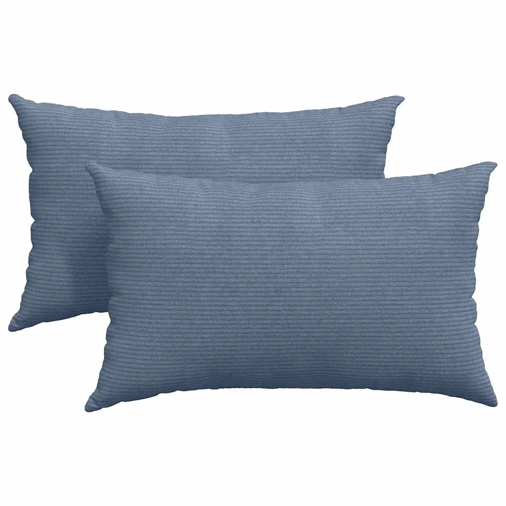 Cuscini da Divano 2 pz | Cuscini per sedie Blu 50 x 30 cm Tessuto in Cords