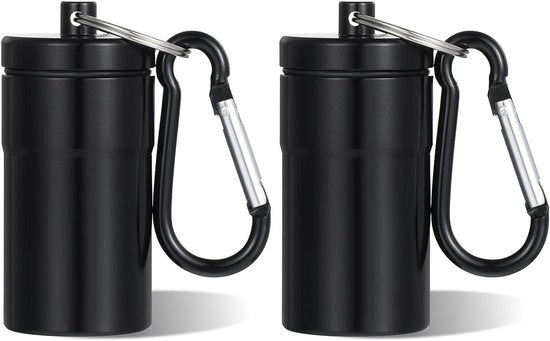 Orecchini in metallo con chiusura a molla, impermeabili, portatile - Set da 2. Contenitore per orecchini con borsa da viaggio e piccola scatola per medicinali. Organizzatore per orecchini, medicinali e pillole.