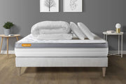 Pacchetto letto completo - Materasso 160x200cm + Box spring con doghe (kit) + 2 cuscini + Piumino - Memo Zen