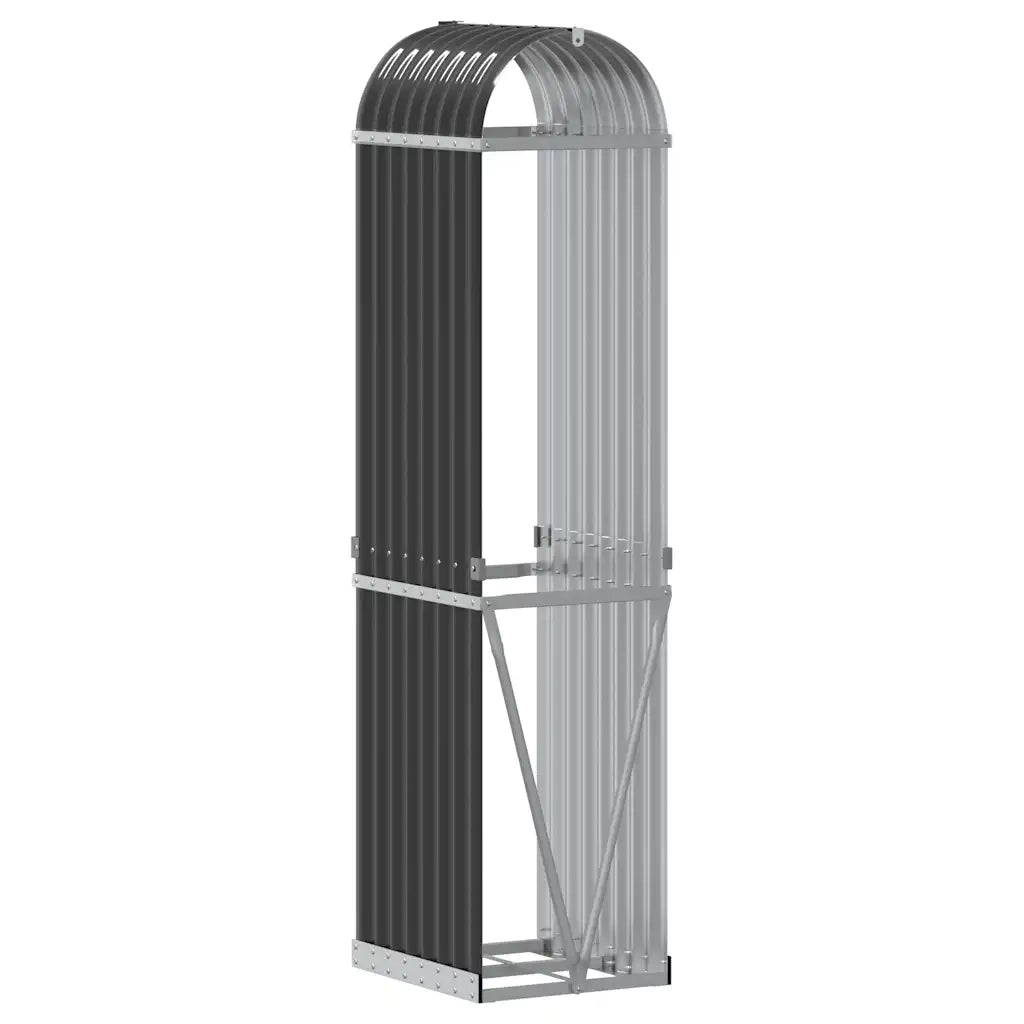 Portalegna Antracite 40x45x170 cm Acciaio Zincato 364558