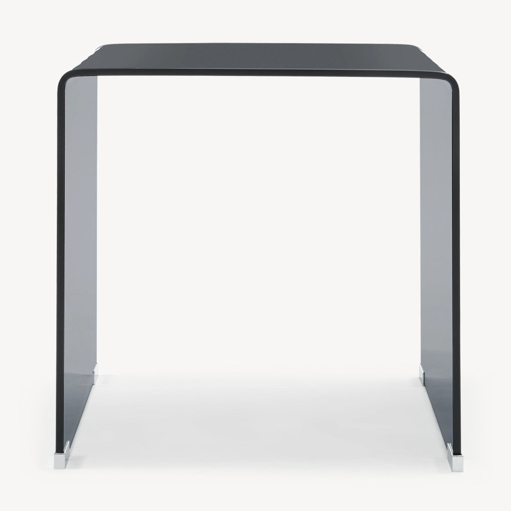 Tavolino da Salotto Varlofrek in Vetro 50 x 50 x 50 cm - Grigio [en.casa]