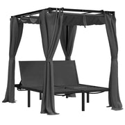 Lettino prendisole sedia a sdraio lettino prendisole letto da giardino mobili da giardino mobili da esterno doppi con tende laterali e superiori 02_0012740