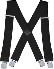 Cintura per pantaloni uomo professionale con 4 clip metalliche - regolabile - elastico - larghezza 35mm - distribuzione della pressione sulla spalla - cinturone per pantaloni