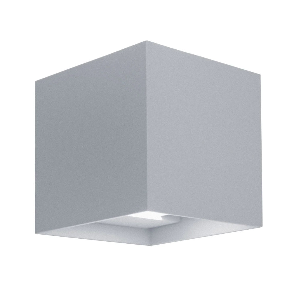 Applique led da parete a doppio fascio colore grigio marina mod. Marbella squared