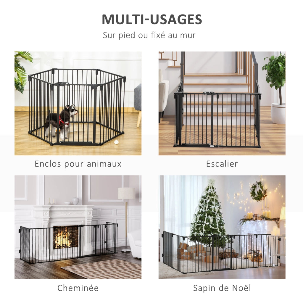 Barriera di sicurezza per bambini e animali ¨C zephmum ¨C nero 362.5x76 cm