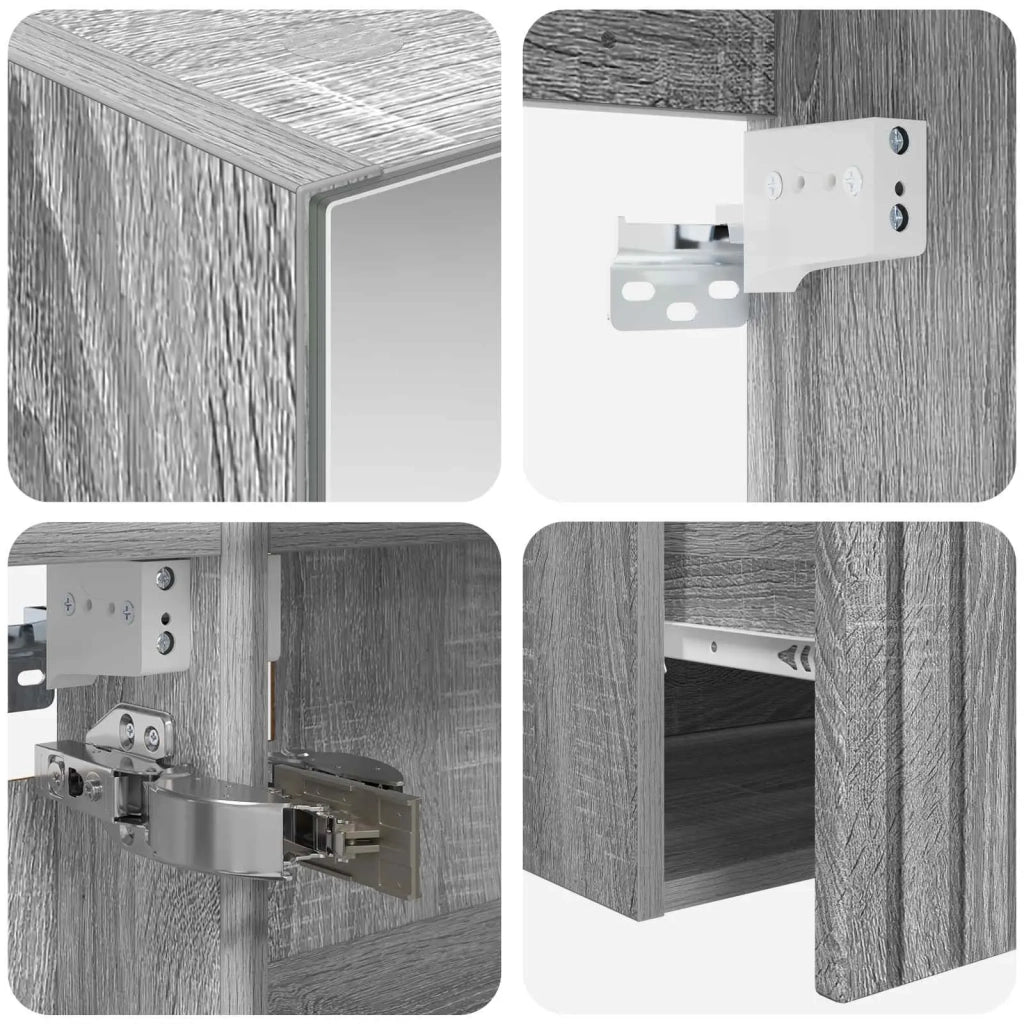 Set di Armadi da Bagno 5 pcs Sonoma grigio 50 x 14,5 x 70 cm 3406596