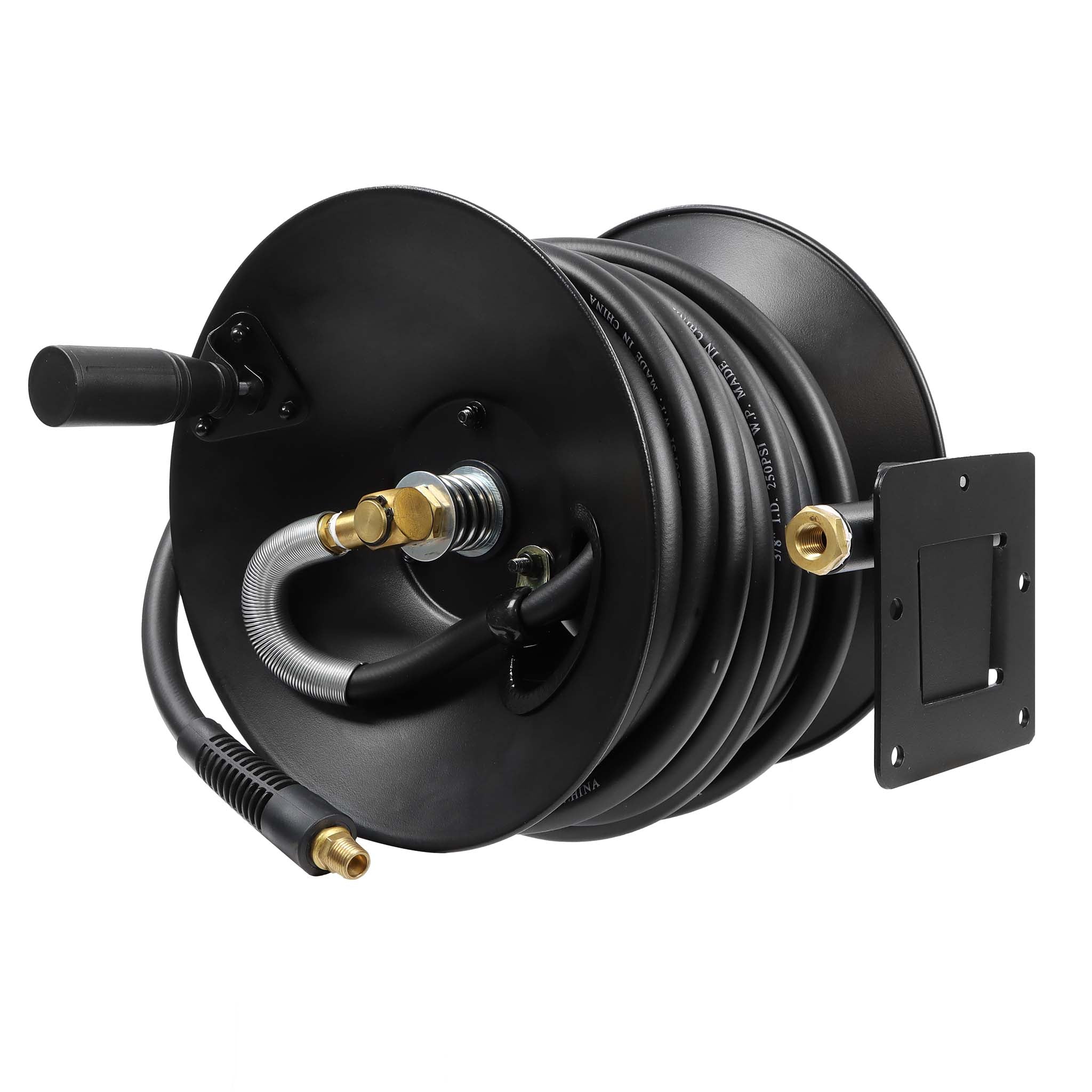 Avvolgitubo per aria compressa 15 m, avvolgitubo manuale in acciaio, per 20 bar, facile montaggio