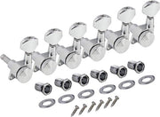 Tuners in linea 6 con chiusura 6R stile Sperzel - chitarra acustica elettrica - cromato