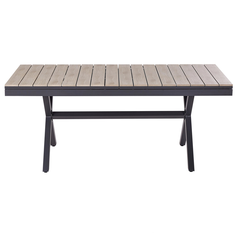 Tavolo da giardino allungabile in alluminio legno chiaro e grigio grafite 184x242 x 90 cm Mobili da giardino per esterni in stile moderno