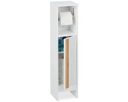 Cassetto bagno con contenitore rotante - spazia risparmiato - 1 pezzo - bianco e bambù