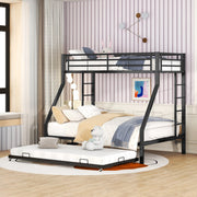 LETTO a castello con letto estraibile, scale su entrambi i lati, 90/140x200 cm, Nero