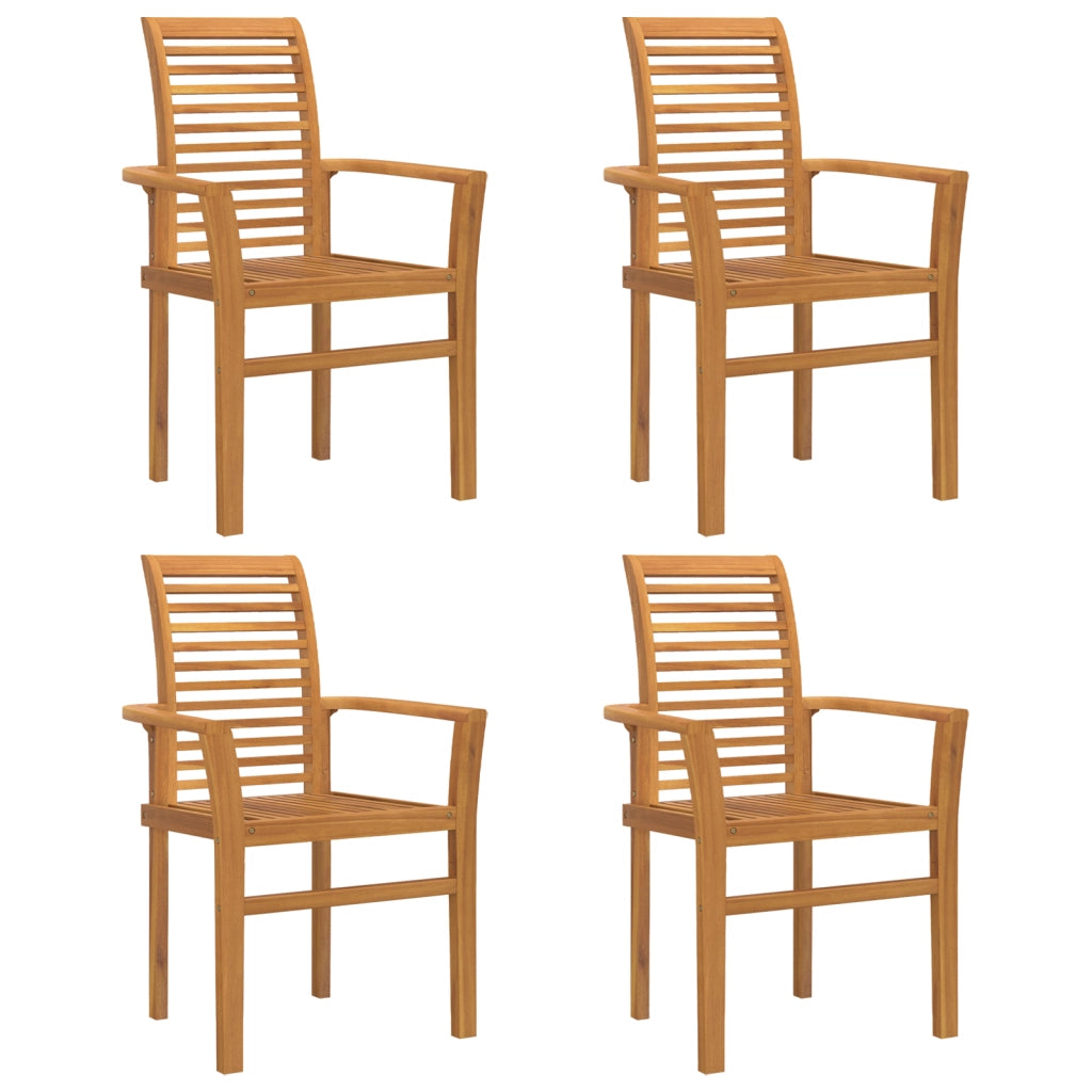 Sedia da Giardino Impilabile 4 pz Legno Massello Teak