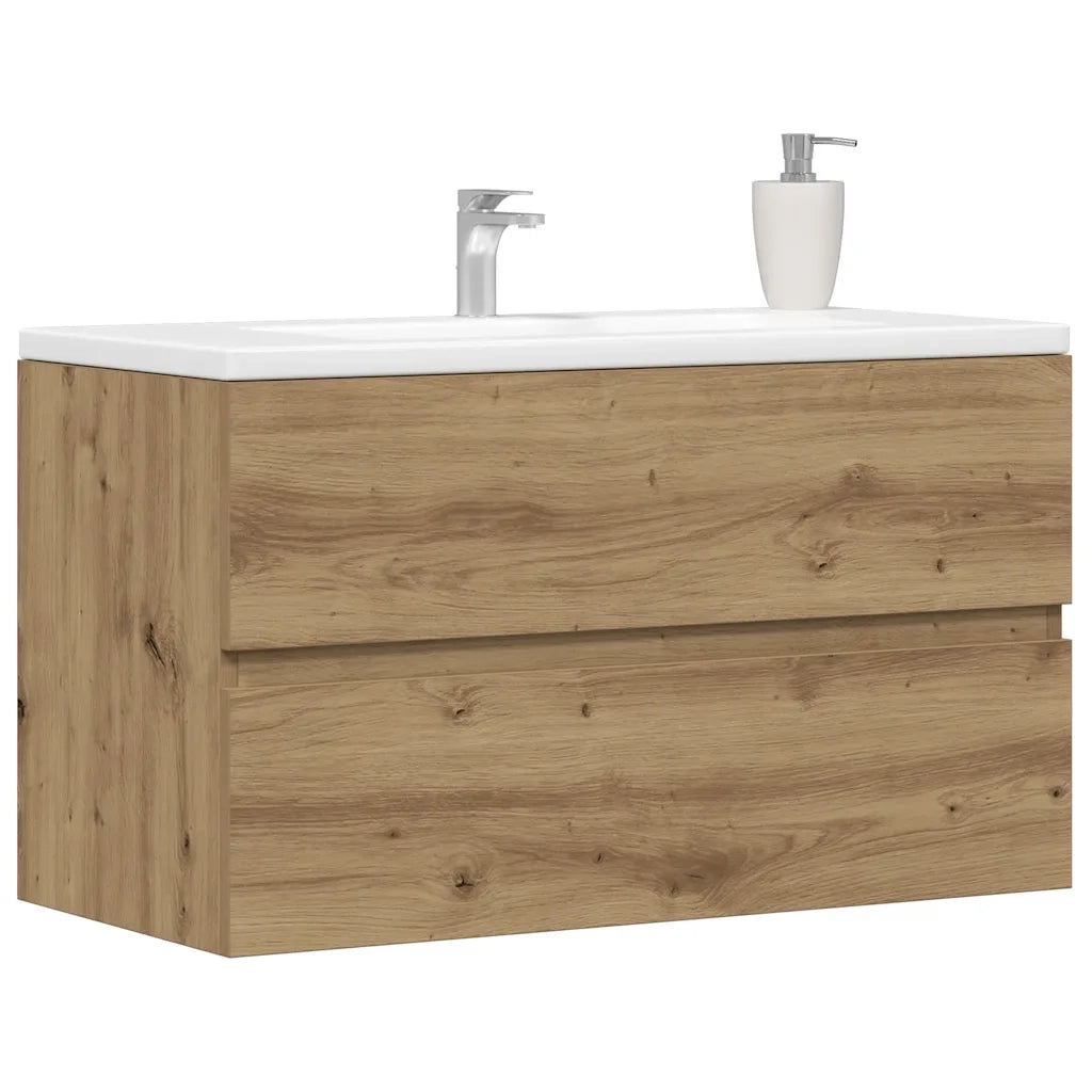 Mobile Lavabo Rovere Artigianale 90x38,5x45 cm in Truciolato