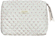 Borsa di cosmetici grande per viaggi, chiusura a righello con disegno di fiori, contenitori di toeletta con grande capacità per donne e ragazze, #4 Stile B-beige, 32 * 22 * 2,5 cm