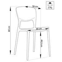 Sedia Mets 56x46x80 h cm in Plastica Antracite