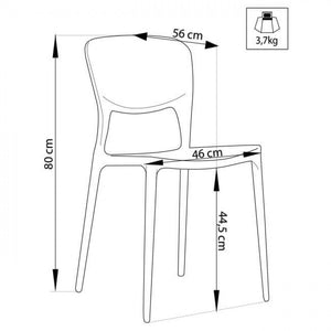 Sedia Mets 56x46x80 h cm in Plastica Antracite