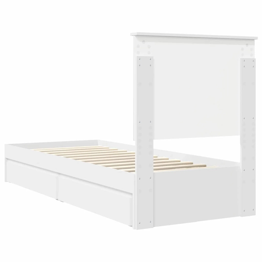 Letto con Contenitore Bianco 75 x 190 cm Legno multistrato