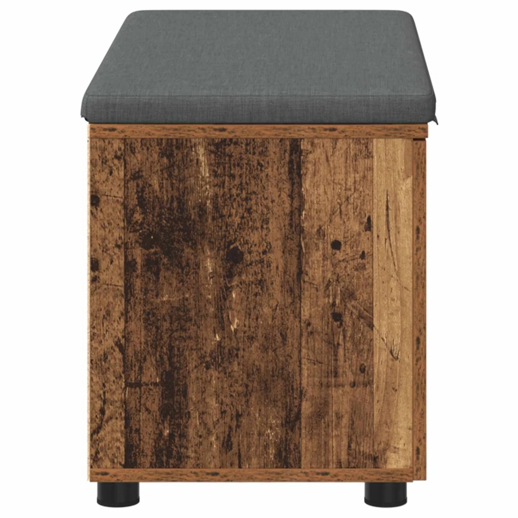 Panca per ingresso con cuscino-Sgabello-Panca da Corridoio Legno vecchio 80 x 46 x 46 cm