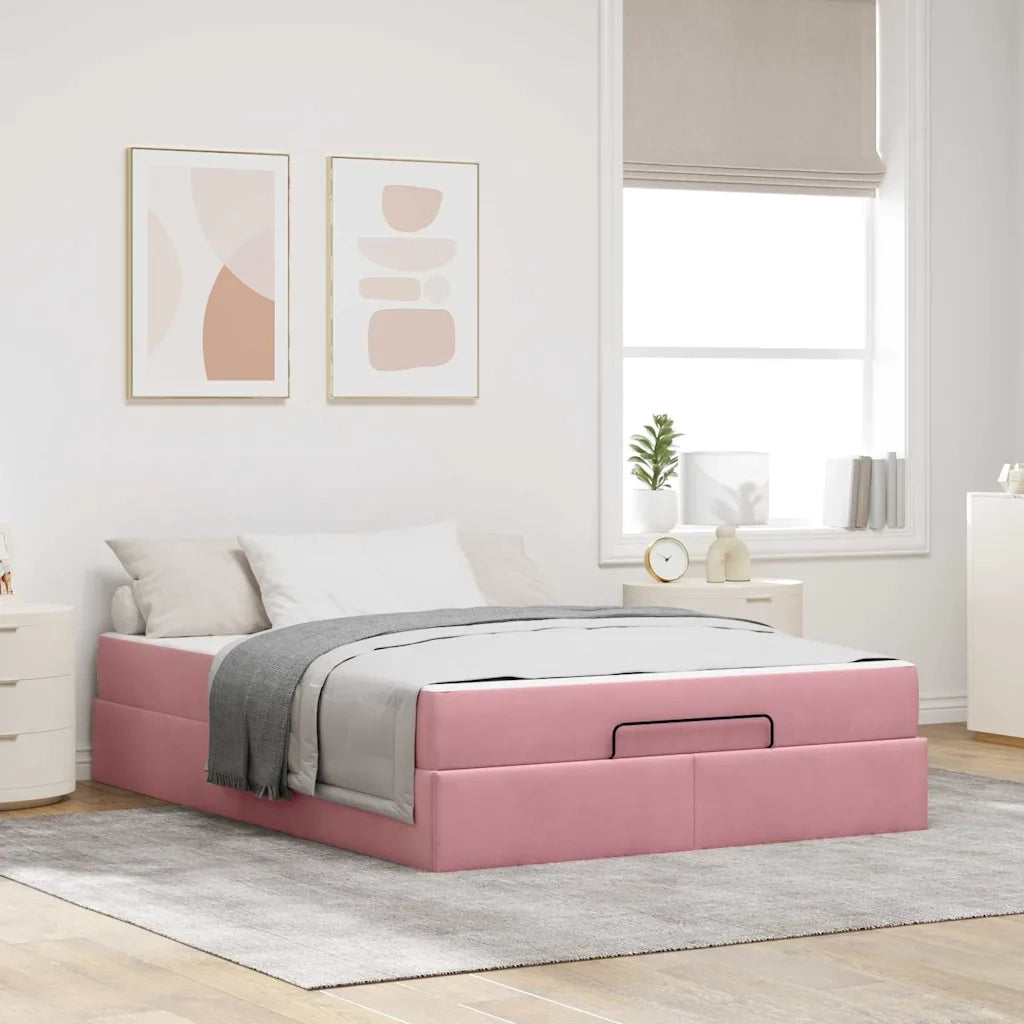 vidaXL Struttura del letto Rosa 160 x 200 cm Velluto