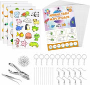 Set di nastri adesivi per chiavi - accessorio per le chiavi - nastri adesivi A4 - personalizzabile - accessori per le chiavi - catenina - fori - manuale d'istruzioni