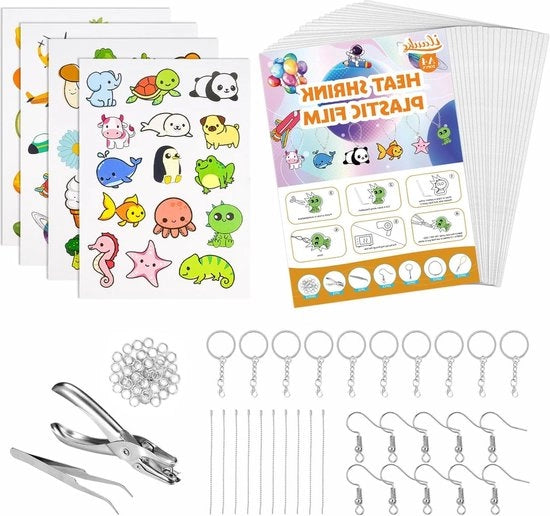 Set di nastri adesivi per chiavi - accessorio per le chiavi - nastri adesivi A4 - personalizzabile - accessori per le chiavi - catenina - fori - manuale d'istruzioni