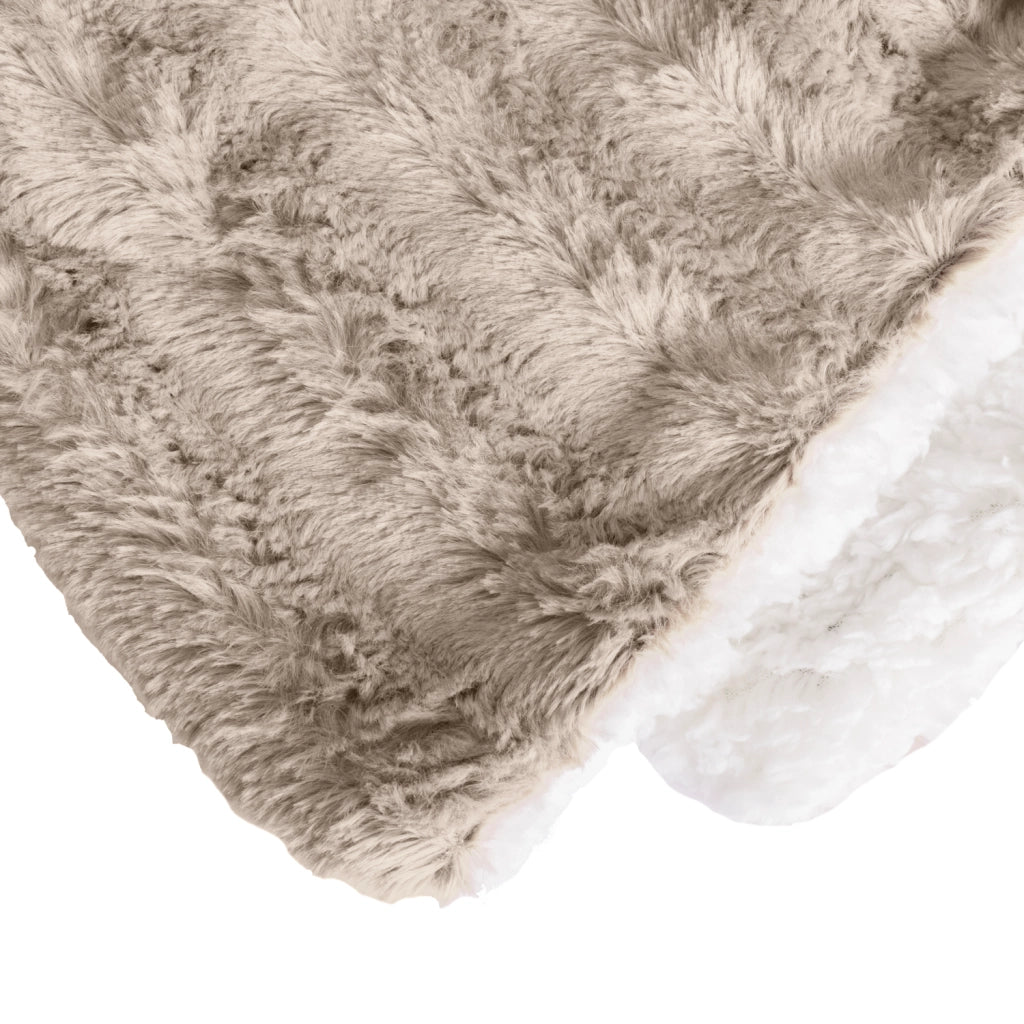 Coperta plaid in poliestere beige 130x170 cm - Collezione BERGIL