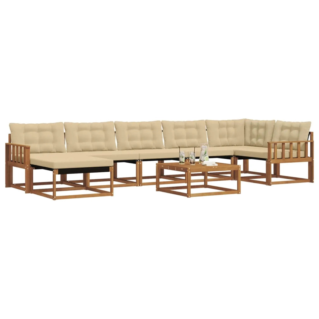 Set di divani da esterno con cuscino 22 pcs Naturale e Beige 3369696