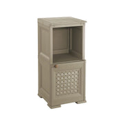 MOBILE 1 MODULO TAUPE 40X43X85,5 CM CON ANTA TRAFORATA E 1 MODULO SCAFFALE – CONTENITORE VERTICALE SALVASPAZIO PER INGRESSO E ZONA GIORNO