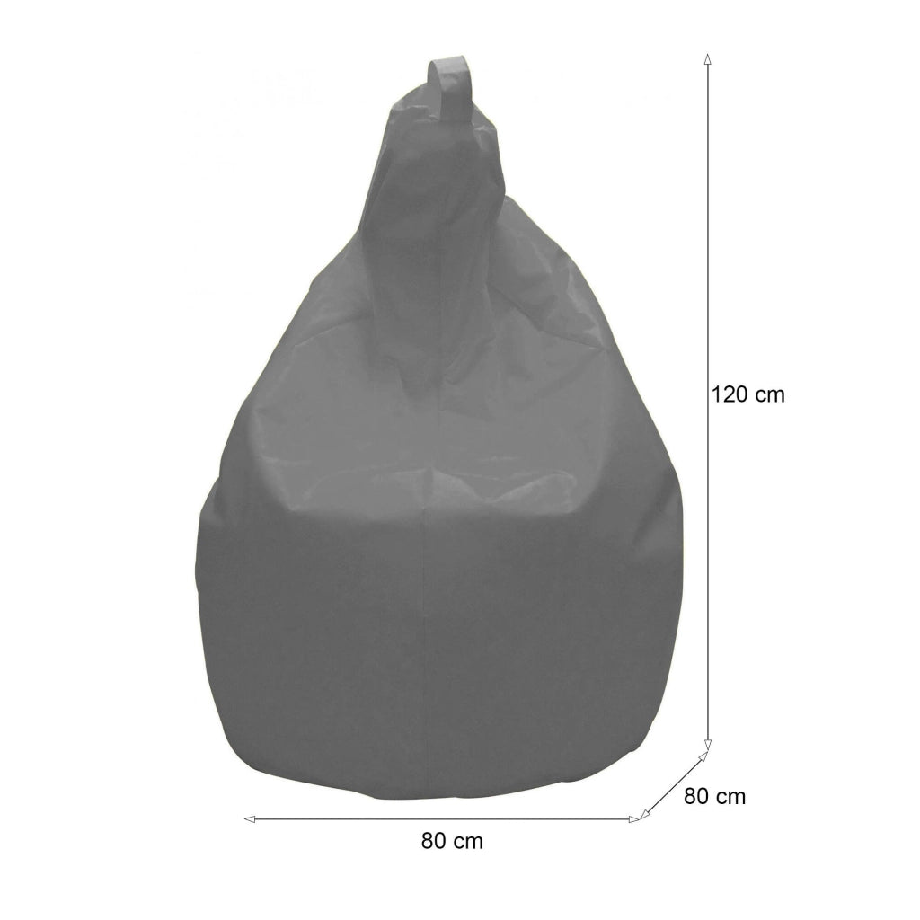Pouf a sacco Angillina, colore grigio, Misure 80 x 120 x 80 cm