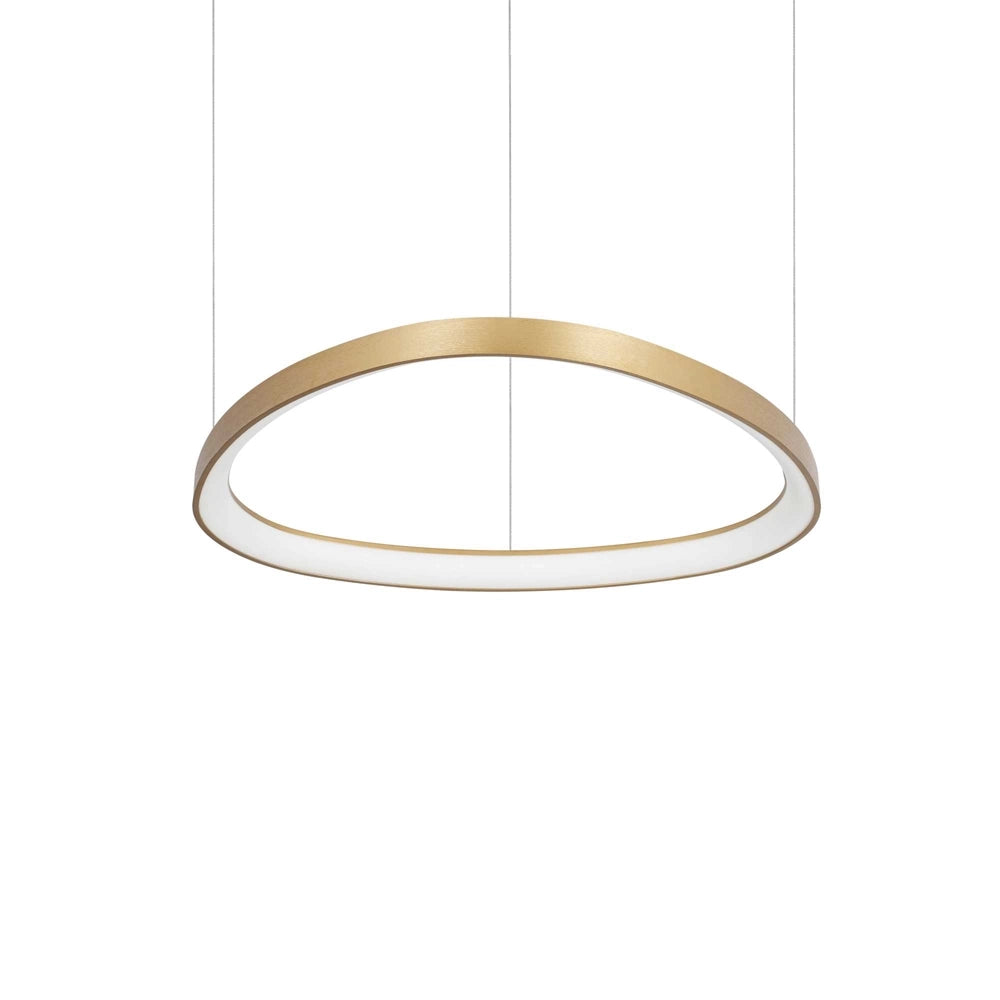 Sospensione Moderna Gemini Metallo Ottone Led 48W 3000K Luce Calda