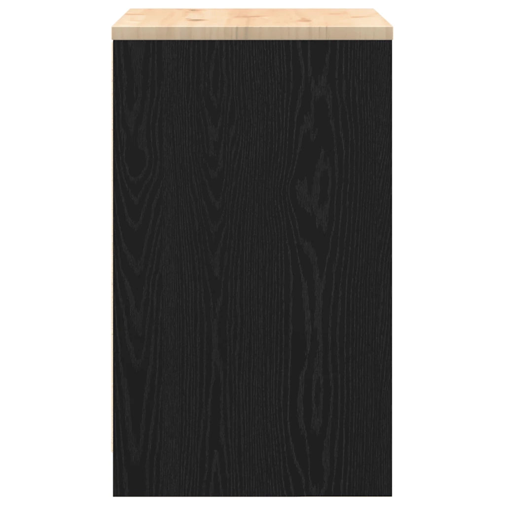 vidaXL Armadietto da Garage Nero 60x51x85 cm in Legno Massello di Pino