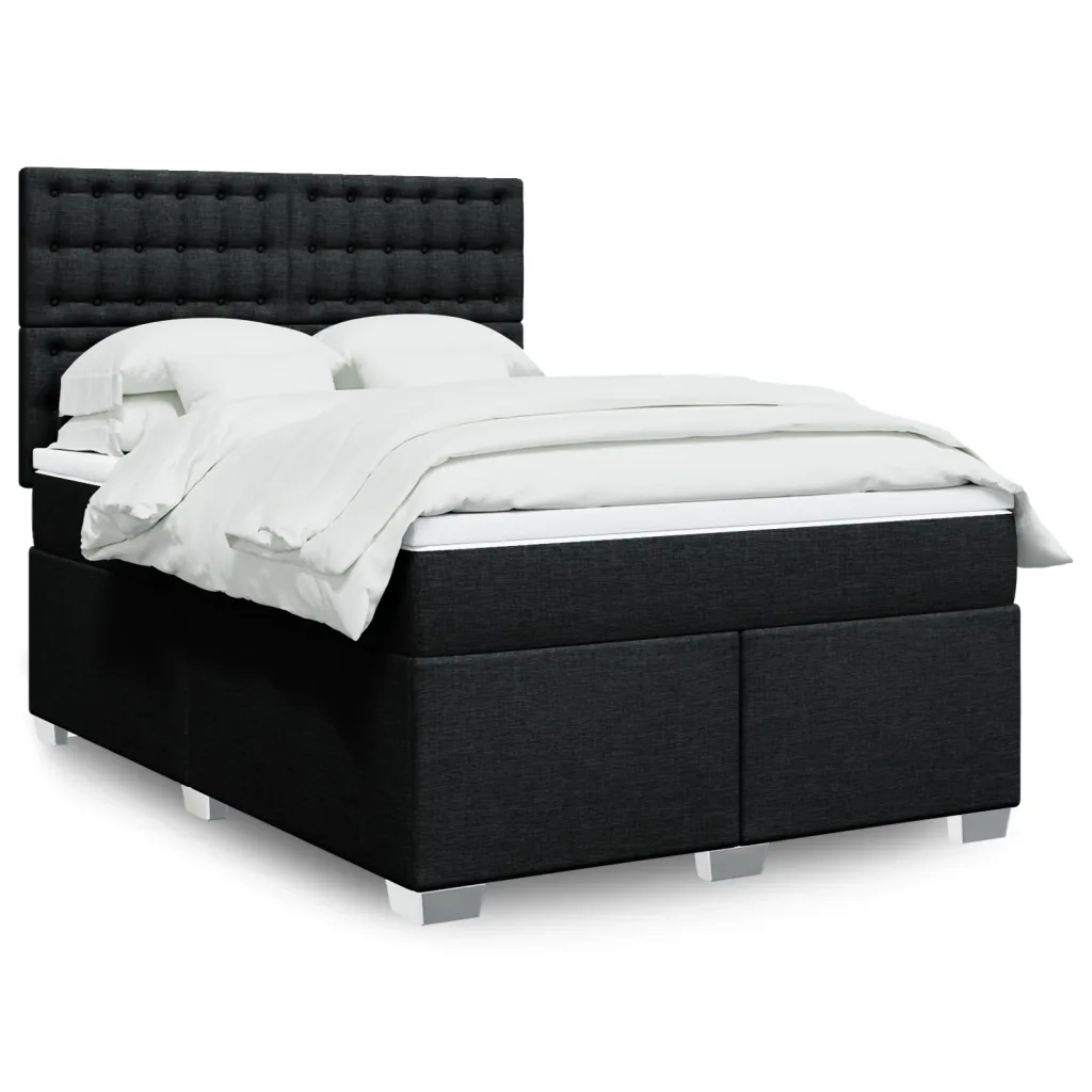 Giroletto a Molle con Materasso Nero 140x200 cm in Tessuto 3292827