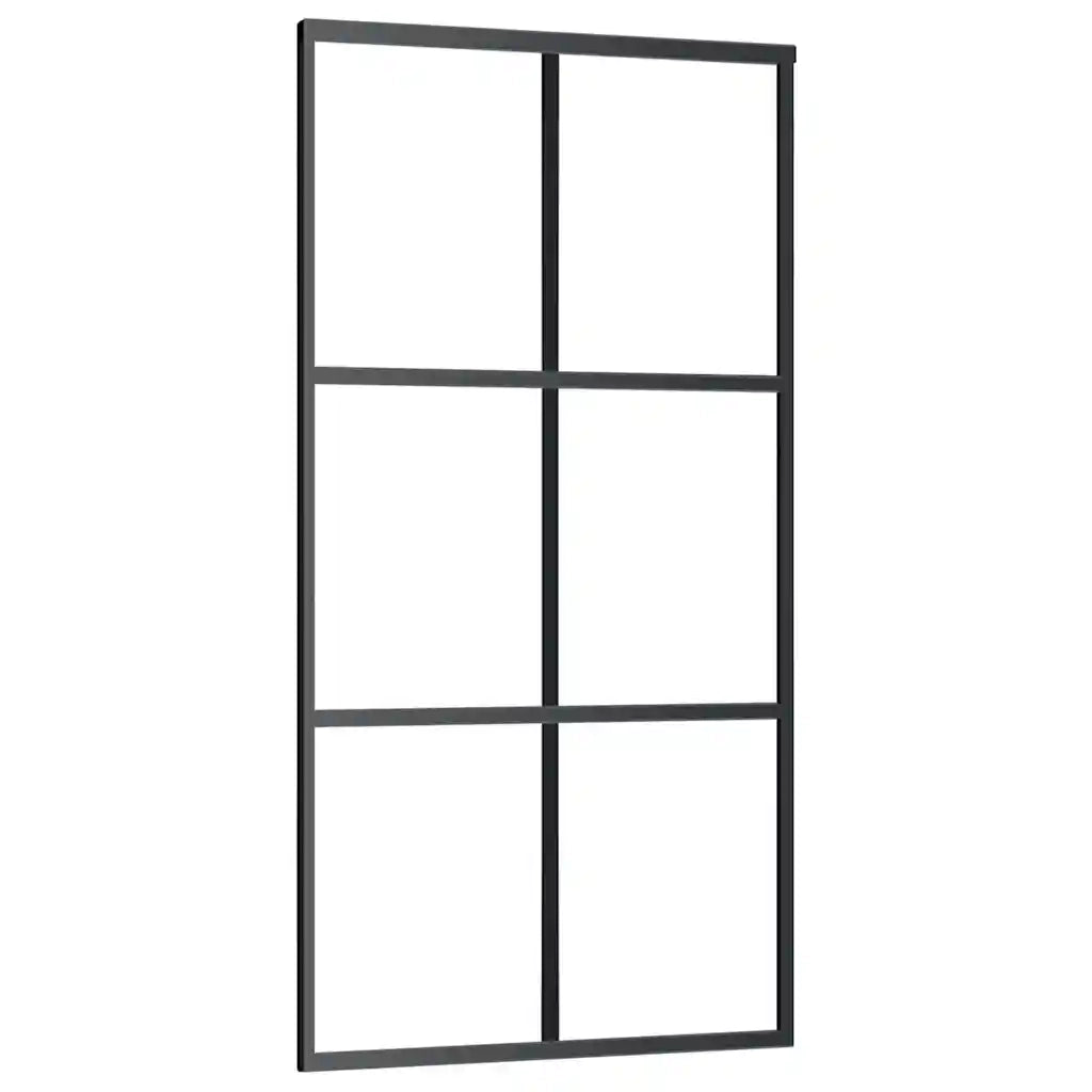 Porta Scorrevole con Ferramenta Nera 102x205 cm in Vetro ESG