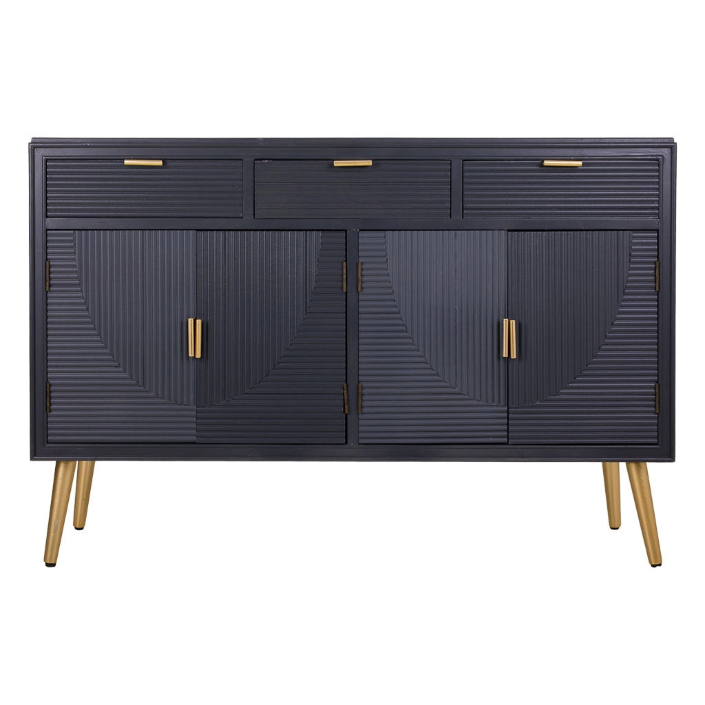 Credenza in legno grigio scuro 121,5x34x81,5h