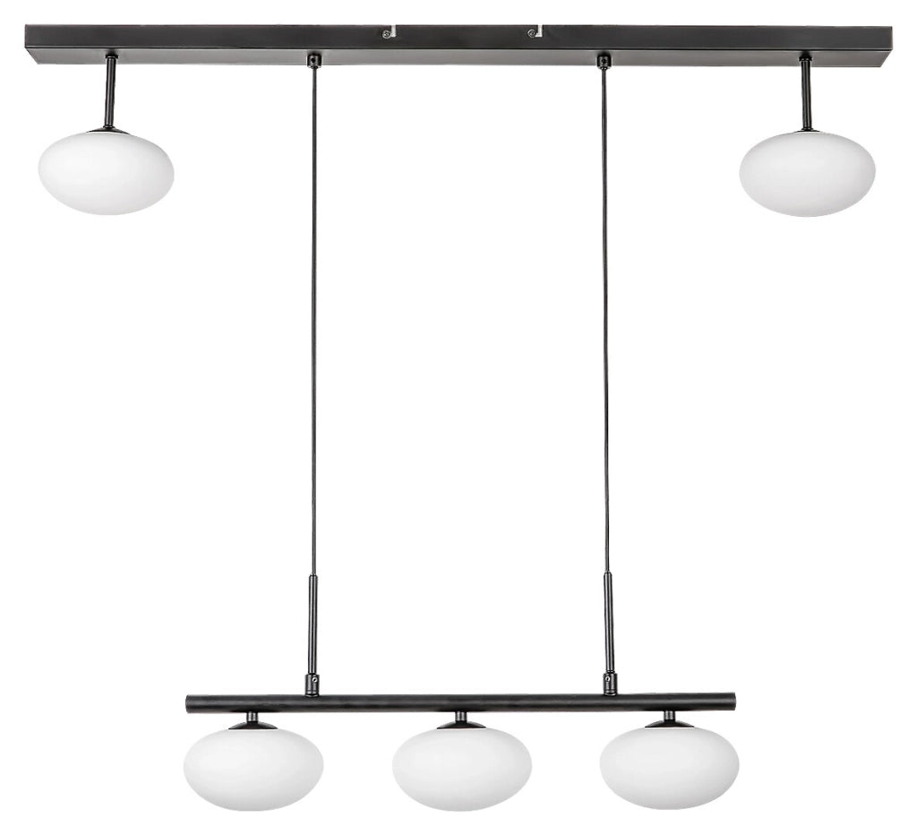 Lampadario Rabalux Calista nero metallo 5 luci G9 89cm