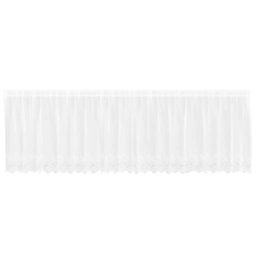 vidaXL Tende con tende Floreale Bianco 500 x 80 cm Poliestere