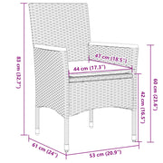 Set da Pranzo da Giardino con Cuscini 5 pz Polyrattan e Vetro
