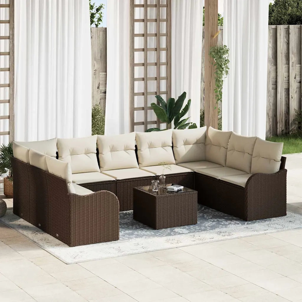 Set Divano da Giardino Marrone polyrattan 3345868